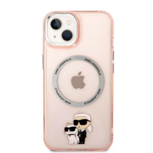 Husa iPhone 14 - Karl Lagerfeld Hardcase MagSafe (KLHMP14SHNKCIP) - Pink Iconic Karl&Choupette - Img 3