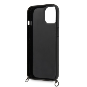 Husa iPhone 14 - Karl Lagerfeld Hardcase with Strap (KLHCP14SSTSTP) - Pink Color Stripes - Img 5