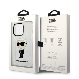 Husa iPhone 14 Pro Max - Karl Lagerfeld Hardcase Transparent (KLHCP14XHNIKTCT) - Ikonik Karl Lagerfeld - Img 8