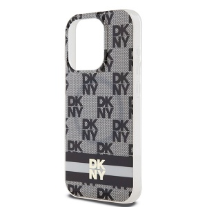 Husa iPhone 15 Pro - DKNY IML Checkered Mono Pattern & Printed Stripes MagSafe (DKHMP15LHCPTSK) - Black - Img 2