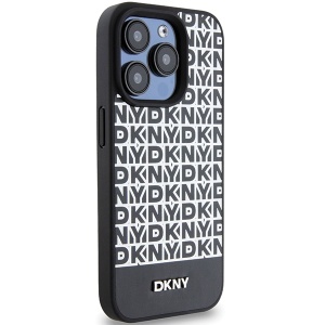 Husa iPhone 15 Pro - DKNY Leather Printed Pattern Metal Logo MagSafe (DKHMP15LPSOSPK) - Black - Img 5