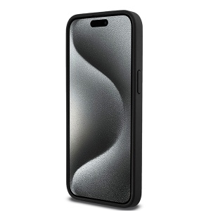 Husa iPhone 15 Pro Max - DKNY Leather Monogram Pattern Metal Logo MagSafe (DKHMP15XPSHRPSK) - Black - Img 7