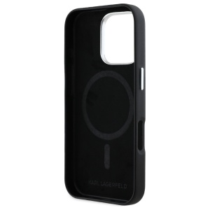 Husa iPhone 16 Pro - Karl Lagerfeld Leather MagSafe (KLHMP16LPGMSRPK) - FW Metal Plate - Img 3