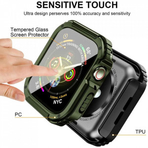 Husa pentru Apple Watch 1 / 2 / 3 (38mm) + Folie - Lito Watch Armor 360 - Green - Img 3