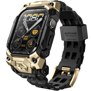 Husa pentru Apple Watch 10 46mm + Curea - Supcase Unicorn Beetle Ore - Gold - Img 1