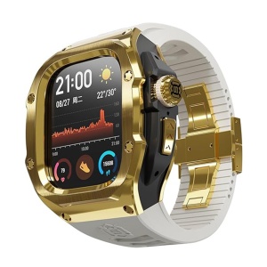 Husa pentru Apple Watch Ultra / Ultra 2 + Curea - ShellBox Waterproof IP68 - Gold - Img 1