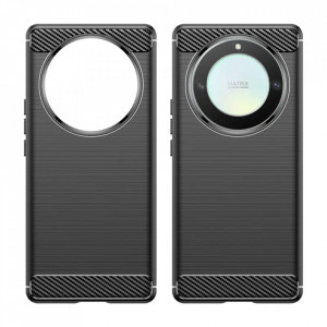 Husa pentru Honor Magic5 Lite - Techsuit Carbon Silicone - Black - Img 3