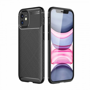 Husa pentru iPhone 12 / iPhone 12 Pro - Techsuit CarbonFiber - Black - Img 1