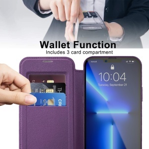 Husa pentru iPhone 13 Pro Max - Techsuit SmartMag Book Case - Purple - Img 5