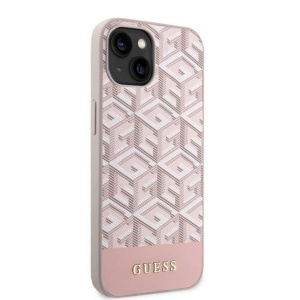 Husa pentru iPhone 14 - Guess GCube Stripes MagSafe (GUHMP14SHGCFSEP) - Pink - Img 4