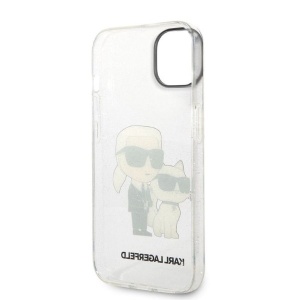 Husa pentru iPhone 14 Plus - Karl Lagerfeld Hardcase Glitter (KLHCP14MHNKCTGT) - Transparent Karl&Choupette - Img 4