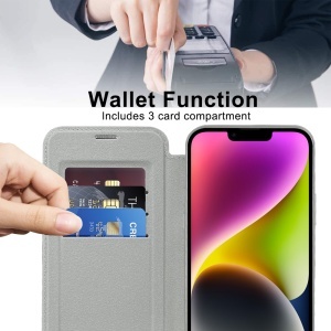 Husa pentru iPhone 14 Plus - Techsuit SmartMag Book Case - Gray - Img 5