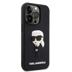 Husa pentru iPhone 14 Pro - Karl Lagerfeld 3D Design (KLHCP14L3DRKINK) - Rubber Ikonik - Img 3