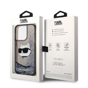 Husa pentru iPhone 14 Pro - Karl Lagerfeld Hardcase Glitter (KLHCP14LLNCHCK) - Choupette Head - Img 8