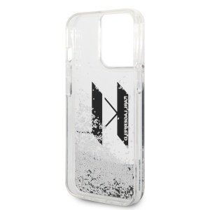 Husa pentru iPhone 14 Pro - Karl Lagerfeld Hardcase Liquid Glitter (KLHCP14LLBKLCS) - Big KL - Img 7