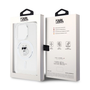 Husa pentru iPhone 14 Pro - Karl Lagerfeld IML MagSafe (KLHMP14LHFCCNOT) - Transparent Choupette - Img 7
