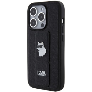 Husa pentru iPhone 14 Pro - Karl Lagerfeld Saffiano Gripstand (KLHCP14LGSACHPK) - Choupette - Img 4