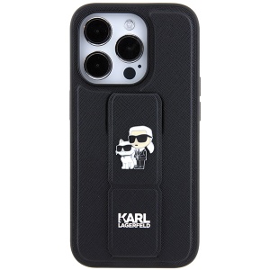 Husa pentru iPhone 14 Pro - Karl Lagerfeld Saffiano Gripstand (KLHCP14LGSAKCPK) - Karl&Choupette - Img 5