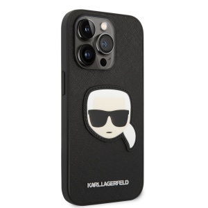 Husa pentru iPhone 14 Pro - Karl Lagerfeld Saffiano (KLHCP14LSAPKHK) - Karl`s Head - Img 7