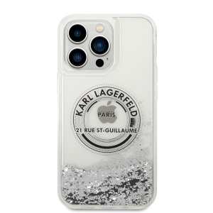 Husa pentru iPhone 14 Pro Max - Karl Lagerfeld Hardcase Liquid Glitter (KLHCP14XLCRSGRS) - Silver RSG - Img 3