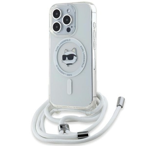 Husa pentru iPhone 14 Pro Max - Karl Lagerfeld IML MagSafe (KLHMP14XHCCHNT) - Transparent Choupette Head&Cord - Img 1
