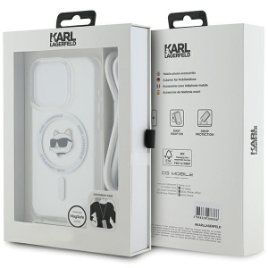 Husa pentru iPhone 14 Pro Max - Karl Lagerfeld IML MagSafe (KLHMP14XHCCHNT) - Transparent Choupette Head&Cord - Img 6