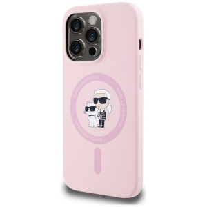 Husa pentru iPhone 14 Pro Max - Karl Lagerfeld Silicone MagSafe (KLHMP14XSCMKCRHP) - Pink Karl&Choupette - Img 3