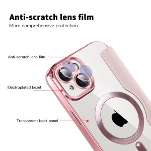 Husa pentru iPhone 14 - Techsuit SmartMag Book Case - Pink - Img 3