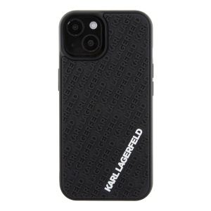 Husa pentru iPhone 15 / iPhone 14 / iPhone 13 - Karl Lagerfeld 3D Design (KLHCP15S3DMKRLK) - Rubber Multi Logo - Img 2