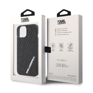 Husa pentru iPhone 15 / iPhone 14 / iPhone 13 - Karl Lagerfeld 3D Design (KLHCP15S3DMKRLK) - Rubber Multi Logo - Img 7