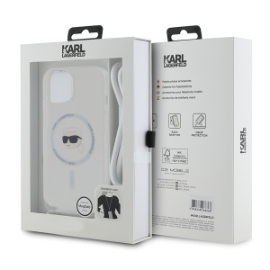 Husa pentru iPhone 15 - Karl Lagerfeld IML Crossbody MagSafe (KLHMP15SHCKHNT) - Karl Head - Img 6