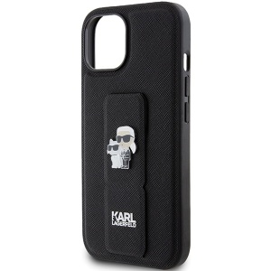 Husa pentru iPhone 15 - Karl Lagerfeld Saffiano Gripstand (KLHCP15SGSAKCPK) - Karl&Choupette - Img 2