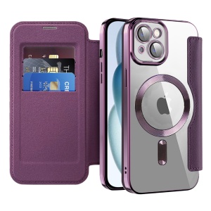 Husa pentru iPhone 15 Plus - Techsuit SmartMag Book Case - Purple