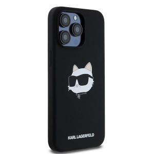 Husa pentru iPhone 15 Pro - Karl Lagerfeld Silicone MagSafe (KLHMP15LSCHPPLK) - Choupette Head - Img 5