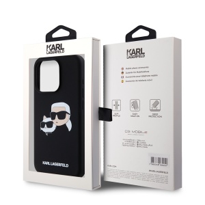Husa pentru iPhone 15 Pro - Karl Lagerfeld Silicone MagSafe (KLHMP15LSKCHPPLK) - Karl&Choupette Head - Img 7
