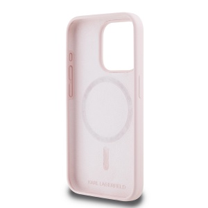 Husa pentru iPhone 15 Pro - Karl Lagerfeld Silicone MagSafe (KLHMP15LSKCHPPLP) - Pink Karl&Choupette Head - Img 6