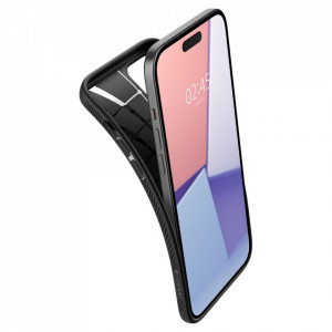 Husa pentru iPhone 15 - Spigen Liquid Air - Matte Black - Img 6