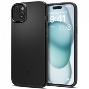 Husa pentru iPhone 15 - Spigen Thin Fit - Black - Img 1