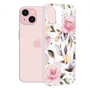 Husa pentru iPhone 15 - Techsuit Marble Series - Chloe White - Img 1