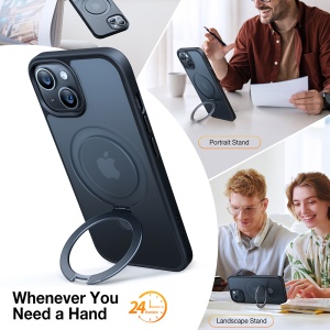 Husa pentru iPhone 15 - Torras Ostand Series - Black - Img 4
