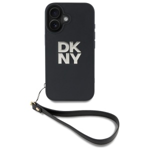 Husa pentru iPhone 16 - DKNY Hardcase Wrist Strap Stock Logo (DKHCP16SPBSWSK) - Black - Img 3