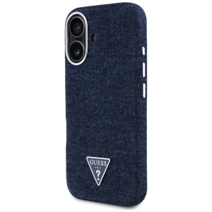 Husa pentru iPhone 16 - Guess Denim Triangle Logo MagSafe (GUHMP16SRJFWTLB) - Blue - Img 10