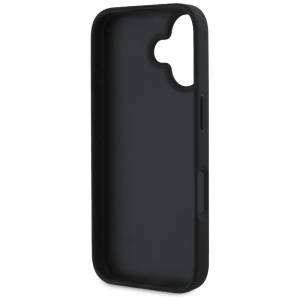 Husa pentru iPhone 16 - Guess Leather Hot Stamp 4G Pattern Triangle Metal Logo (GUHCP16SPGP4STRK) - Black - Img 4
