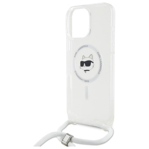 Husa pentru iPhone 16 - Karl Lagerfeld IML Crossbody MagSafe (KLHMP16SHCCHNT) - Transparent Choupette`s Head - Img 2