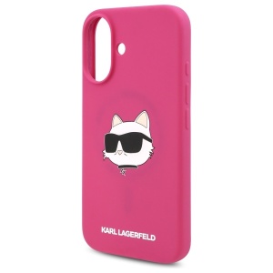 Husa pentru iPhone 16 - Karl Lagerfeld Silicone MagSafe (KLHMP16SSCHPPLF) - Fuchsia Choupette Head - Img 4
