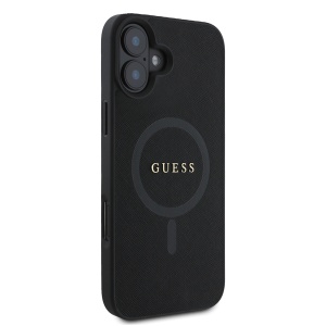 Husa pentru iPhone 16 Plus - Guess Saffiano Classic Logo MagSafe (GUHMP16MPSAHMCK) - Black - Img 4
