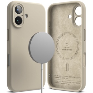 Husa pentru iPhone 16 Plus - Ringke Silicone Magnetic MagSafe - Stone - Img 1