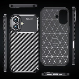 Husa pentru iPhone 16 Plus - Techsuit CarbonFiber - Black - Img 2