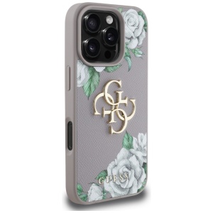 Husa pentru iPhone 16 Pro - Guess Hardcase 4G Grained Roses Big Logo (GUHCP16LPGROP4MU) - Purple - Img 7
