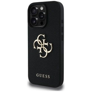 Husa pentru iPhone 16 Pro - Guess Hardcase Grained Big 4G Logo Small Classic Logo (GUHCP16LPGT4MBK) - Black - Img 2